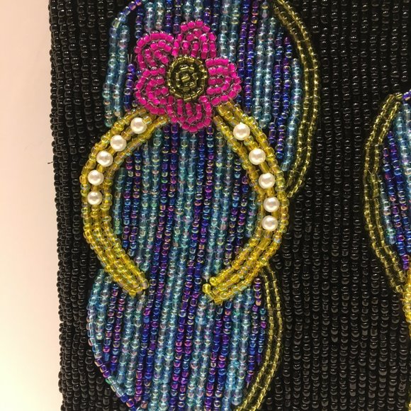 BEADED FLIP FLOP CROSS BODY BAG - Picture 6 of 15